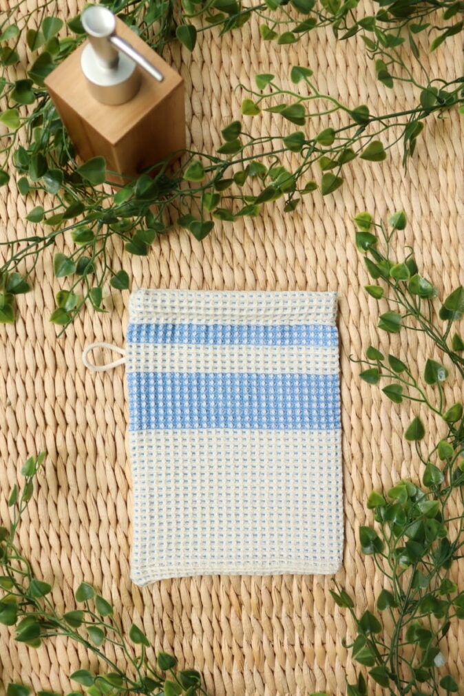 Gant de toilette nid d'abeille 21 x 15 cm